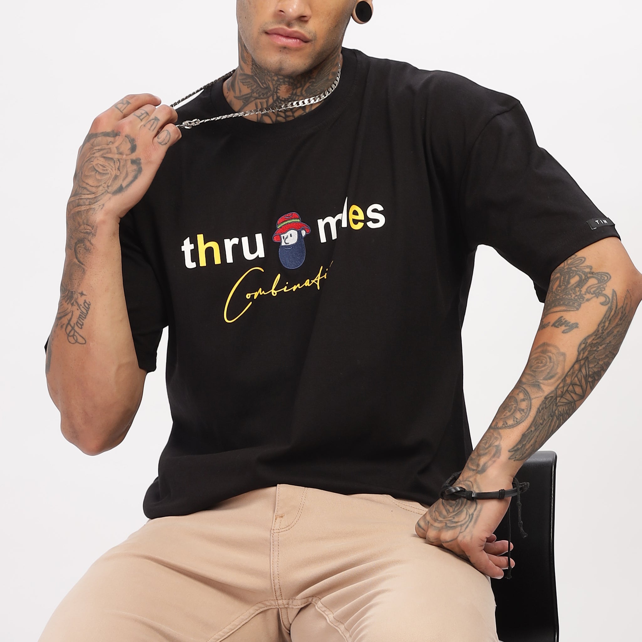 Thru Miles Oversized Tee Black