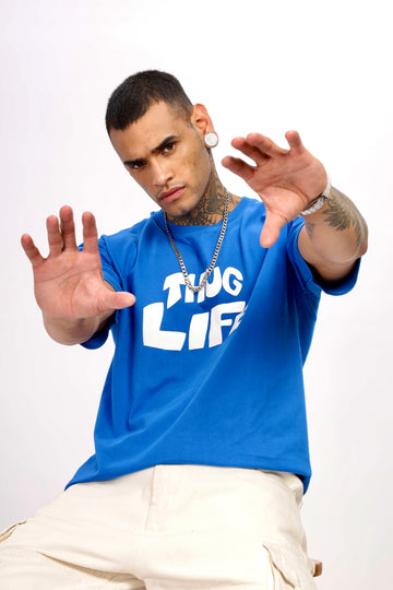 Thug Life Oversized Tee Blue