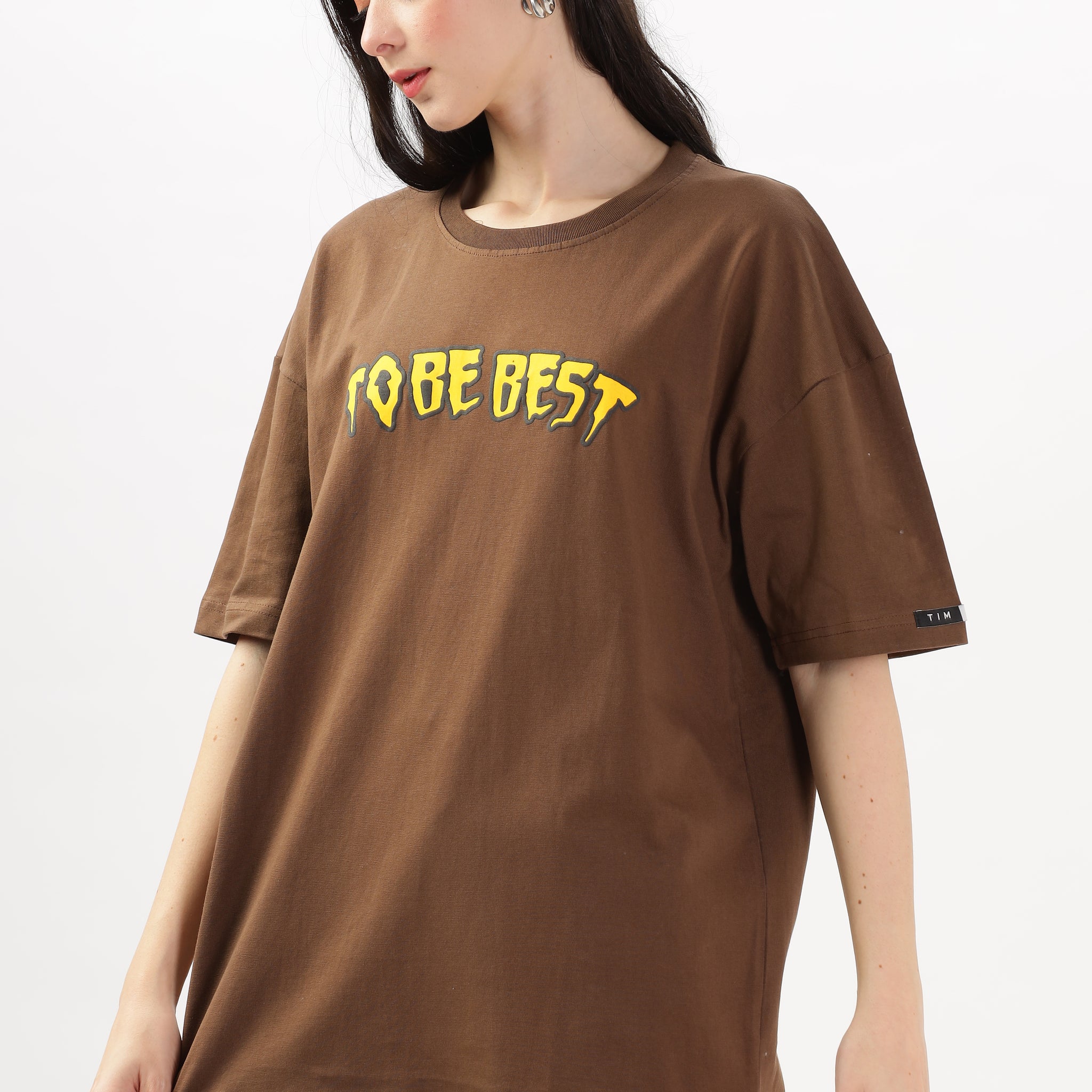 To Be Best Oversized Tee Brown