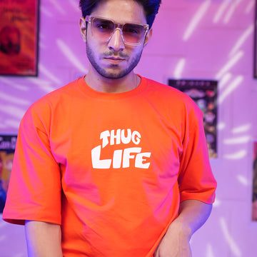 Thug Life Oversized Tee Orange