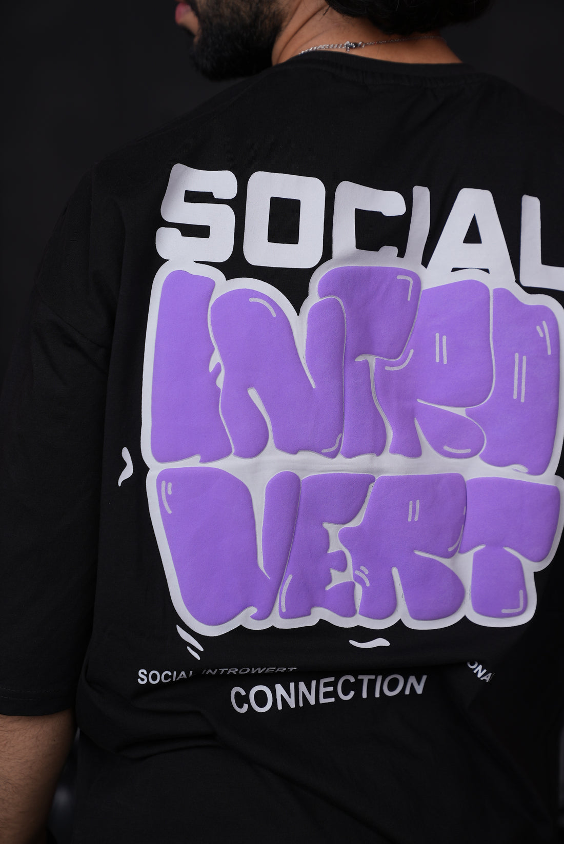 Social Introvert Oversized Tee Black